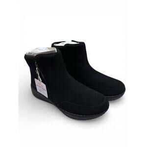 Size-9.5 Skechers Wilshire Blvd Weekend Crush Black Boots Women’s ZipWaterproof